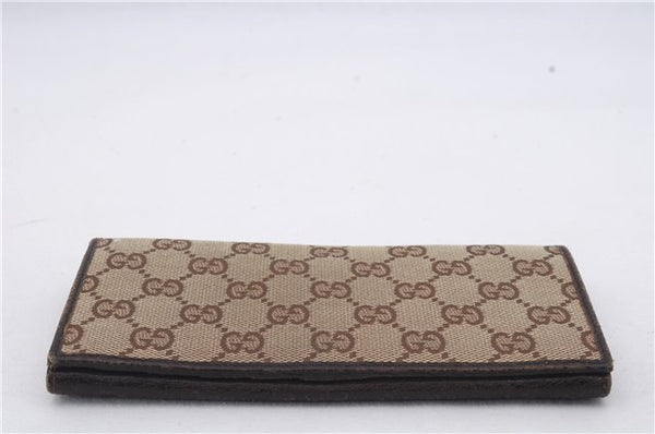 Authentic GUCCI Bifold Long Wallet Purse GG Canvas Leather Brown 2Set 7352D