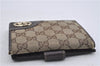 Authentic GUCCI Bifold Wallet Purse GG Canvas Leather 181596 Brown 7356D