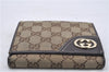 Authentic GUCCI Bifold Wallet Purse GG Canvas Leather 181596 Brown 7356D