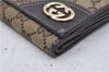 Authentic GUCCI Bifold Wallet Purse GG Canvas Leather 181596 Brown 7356D