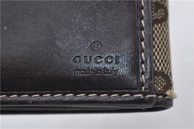 Authentic GUCCI Bifold Wallet Purse GG Canvas Leather 181596 Brown 7356D