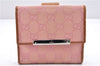 Authentic GUCCI Bifold Wallet Purse GG Canvas Leather 112664 Pink 7358D