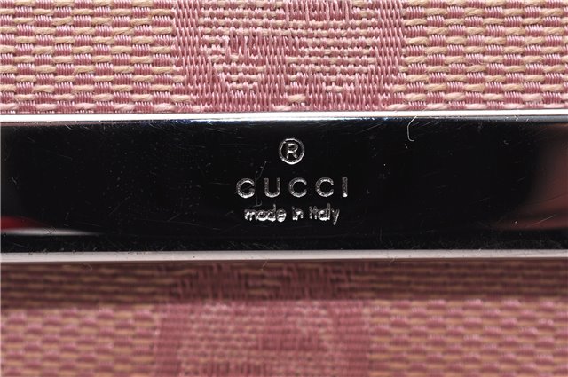 Authentic GUCCI Bifold Wallet Purse GG Canvas Leather 112664 Pink 7358D