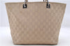 Authentic GUCCI Shoulder Tote Bag GG Canvas Leather Beige 7359C