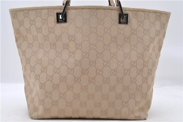 Authentic GUCCI Shoulder Tote Bag GG Canvas Leather Beige 7359C