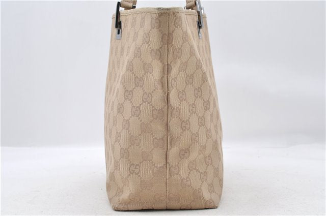 Authentic GUCCI Shoulder Tote Bag GG Canvas Leather Beige 7359C