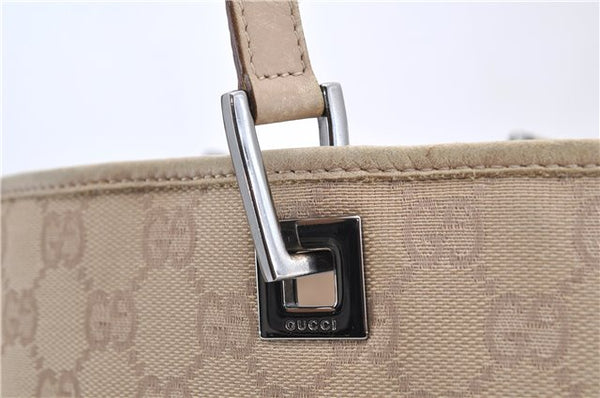 Authentic GUCCI Shoulder Tote Bag GG Canvas Leather Beige 7359C