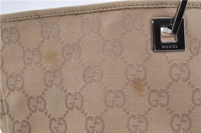 Authentic GUCCI Shoulder Tote Bag GG Canvas Leather Beige 7359C