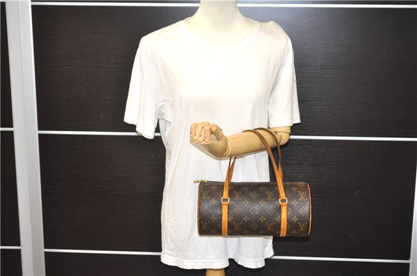 Authentic Louis Vuitton Monogram Papillon 28 Hand Bag LV 7362E