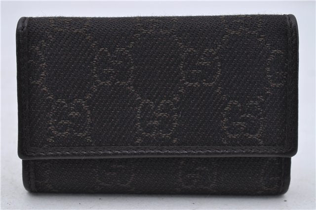 Authentic GUCCI 6 Key Case Holder GG Canvas Leather 150402 Brown 7363D