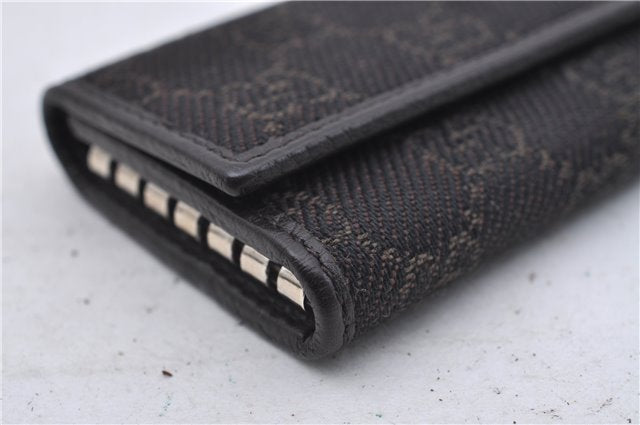 Authentic GUCCI 6 Key Case Holder GG Canvas Leather 150402 Brown 7363D