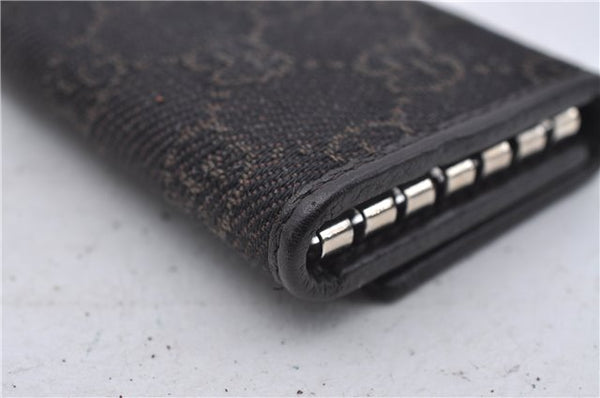 Authentic GUCCI 6 Key Case Holder GG Canvas Leather 150402 Brown 7363D
