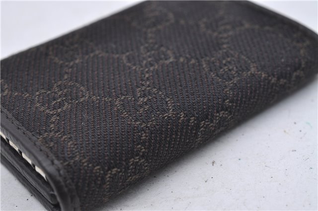 Authentic GUCCI 6 Key Case Holder GG Canvas Leather 150402 Brown 7363D