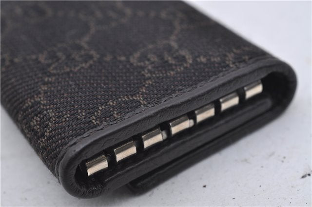 Authentic GUCCI 6 Key Case Holder GG Canvas Leather 150402 Brown 7363D