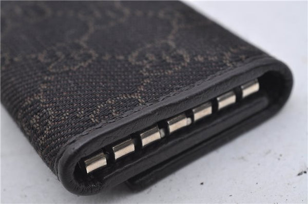 Authentic GUCCI 6 Key Case Holder GG Canvas Leather 150402 Brown 7363D
