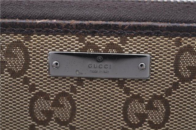 Authentic GUCCI Long Wallet Purse GG Canvas Leather 112724 Brown 7364D