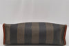 Authentic FENDI Pequin Clutch Hand Bag Purse PVC Leather Brown Black 7364I