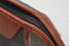 Authentic FENDI Pequin Clutch Hand Bag Purse PVC Leather Brown Black 7364I