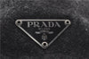 Authentic PRADA Wool Leather Tote Hand Bag Gray 7365C