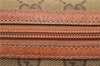 Authentic GUCCI Cosmetic Pouch Purse GG Canvas Leather 29596 Brown Orange 7365D