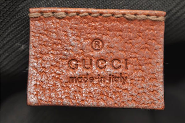 Authentic GUCCI Cosmetic Pouch Purse GG Canvas Leather 29596 Brown Orange 7365D