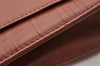 Authentic BURBERRY Vintage Leather Clutch Hand Bag Purse Brown 7365I