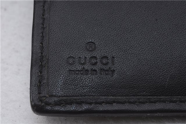 Authentic GUCCI Long Wallet Purse GG Canvas Leather 106650 Black 7367D