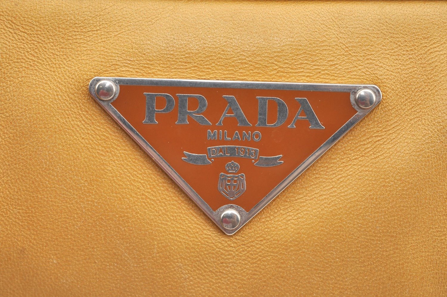 Authentic PRADA Nappa Hydre Leather Shoulder Hand Bag BR0962 Yellow 7368F