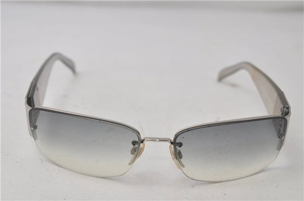 Authentic CHANEL Sunglasses Rhinestone CoCo Mark Plastic 4117-B Silver 7369D