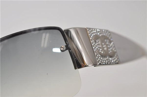 Authentic CHANEL Sunglasses Rhinestone CoCo Mark Plastic 4117-B Silver 7369D