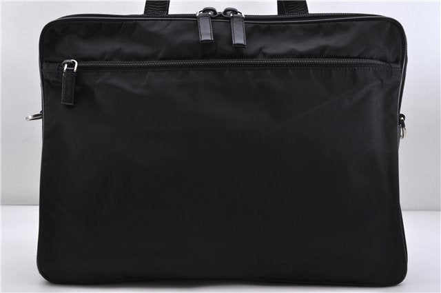 Authentic PRADA Nylon Leather 2Way Hand Shoulder Business Bag Black 7373C