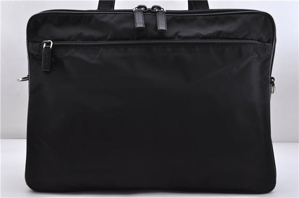 Authentic PRADA Nylon Leather 2Way Hand Shoulder Business Bag Black 7373C