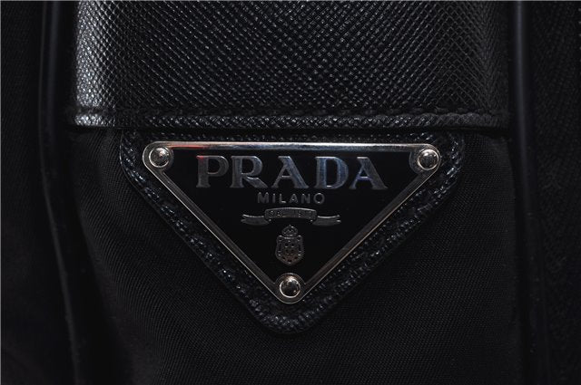 Authentic PRADA Nylon Leather 2Way Hand Shoulder Business Bag Black 7373C