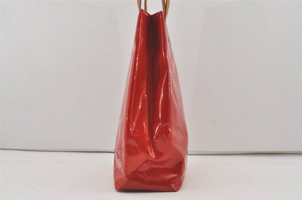 Authentic Louis Vuitton Vernis Reade MM Hand Bag Red M91086 LV 7373I