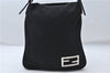 Authentic FENDI Shoulder Hand Bag Purse Jersey Leather Black 7374D