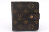 Authentic Louis Vuitton Monogram Compact Zip Bifold Wallet Purse M61667 LV 7377D