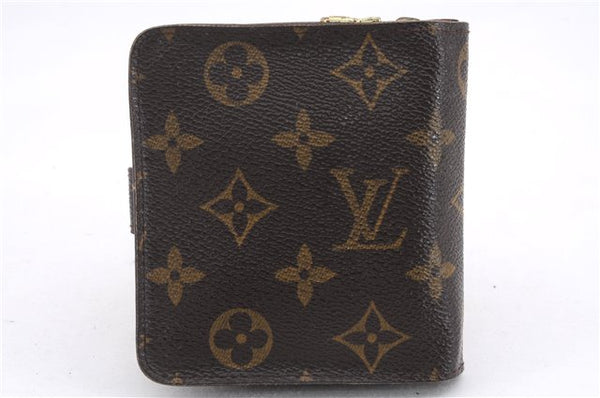 Authentic Louis Vuitton Monogram Compact Zip Bifold Wallet Purse M61667 LV 7377D