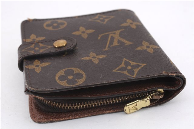 Authentic Louis Vuitton Monogram Compact Zip Bifold Wallet Purse M61667 LV 7377D