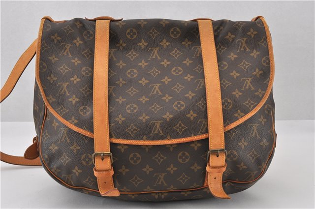 Authentic Louis Vuitton Monogram Saumur 43 Shoulder Cross Bag M42252 LV 7377F