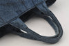 Authentic PRADA Vintage Canapa L Tote Hand Bag Denim Blue 7378I