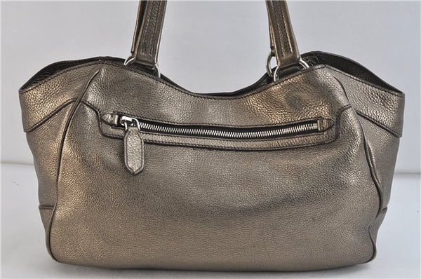 Authentic PRADA Leather Shoulder Hand Bag Purse Gold 7379C