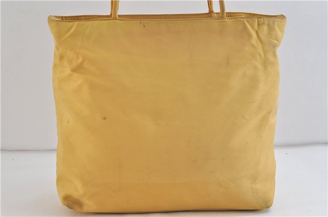 Authentic PRADA Nylon Shoulder Tote Bag Purse Yellow 7380C