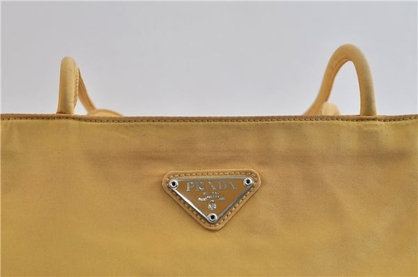 Authentic PRADA Nylon Shoulder Tote Bag Purse Yellow 7380C