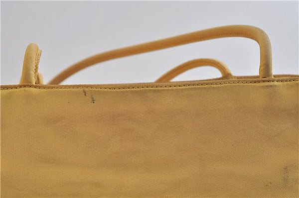 Authentic PRADA Nylon Shoulder Tote Bag Purse Yellow 7380C