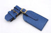 Authentic Louis Vuitton Epi Name tag Handle Holder Black Blue 10Set LV 7380D