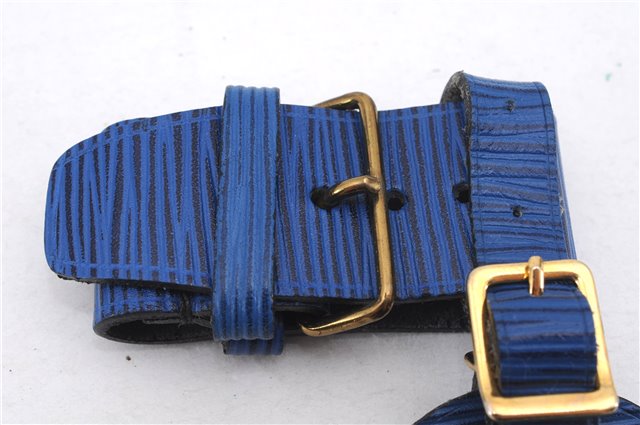 Authentic Louis Vuitton Epi Name tag Handle Holder Black Blue 10Set LV 7380D