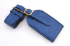 Authentic Louis Vuitton Epi Name tag Handle Holder Black Blue 10Set LV 7380D