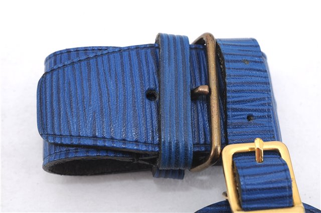 Authentic Louis Vuitton Epi Name tag Handle Holder Black Blue 10Set LV 7380D