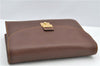 Authentic GUCCI Vintage Clutch Hand Bag Purse Leather Brown 7380F