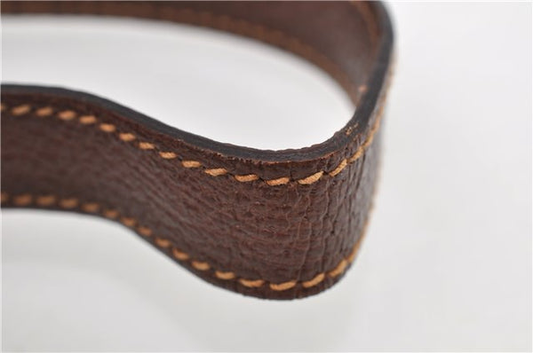 Authentic GUCCI Vintage Clutch Hand Bag Purse Leather Brown 7380F